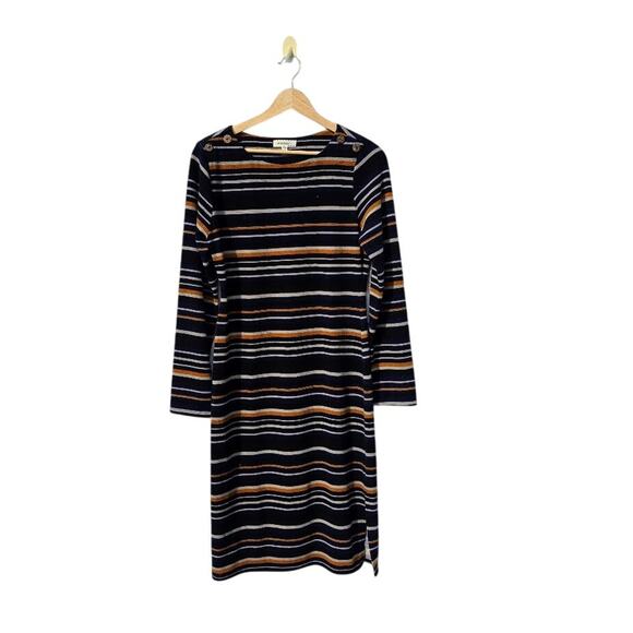 Monteau Striped Fitted Sweater Dress L - Picture 2 of 8